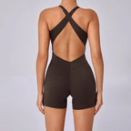 Elegant Cross Backless Sports Jumpsuit for Women