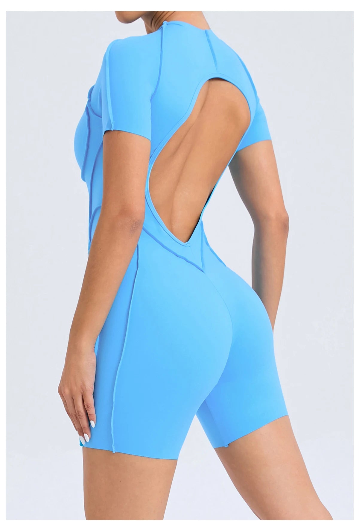 Short Jumpsuit Gym Clothes For Women Sportswear Fitness Overalls Backless Scrunch Booty Yoga Suit Sports Set Outfit