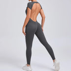 Yoga Set Sexy Backless One-piece Suit Female Rompers Quick Dry Yoga Clothing Workout Bodysuits Flared Sports Jumpsuit Women