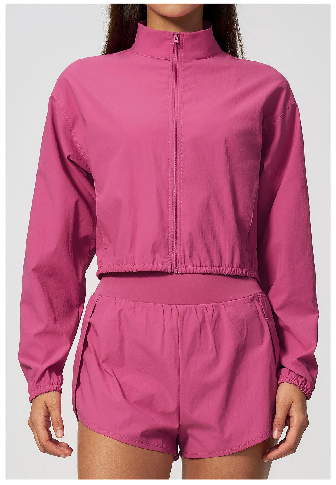 Stand Collar Cropped Jacket