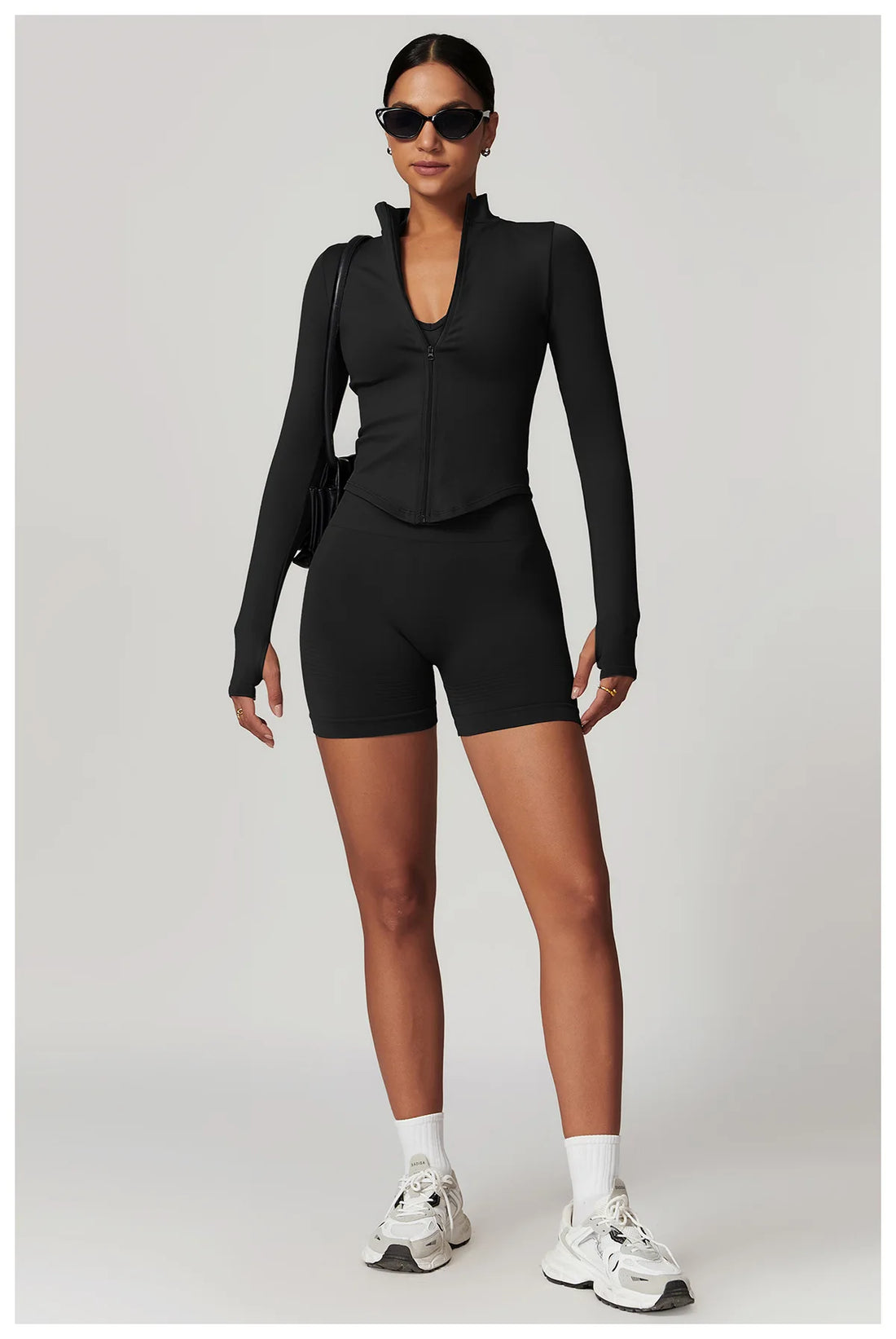 Ribbed Stand Collar Jacket