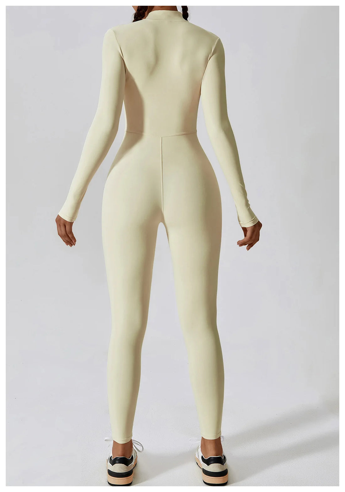 Ribbed Zip Long Sleeve Jumpsuit