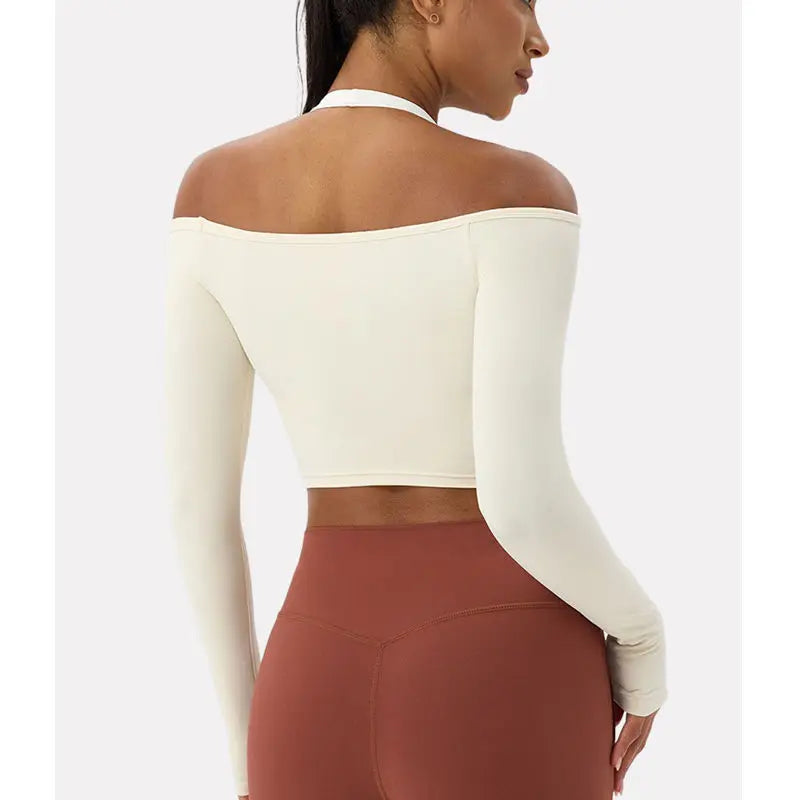 Off-Shoulder Ribbed Crop Top