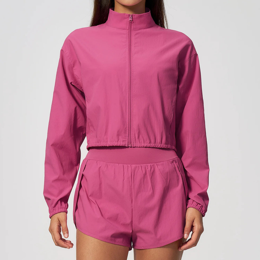 Stand Collar Cropped Jacket