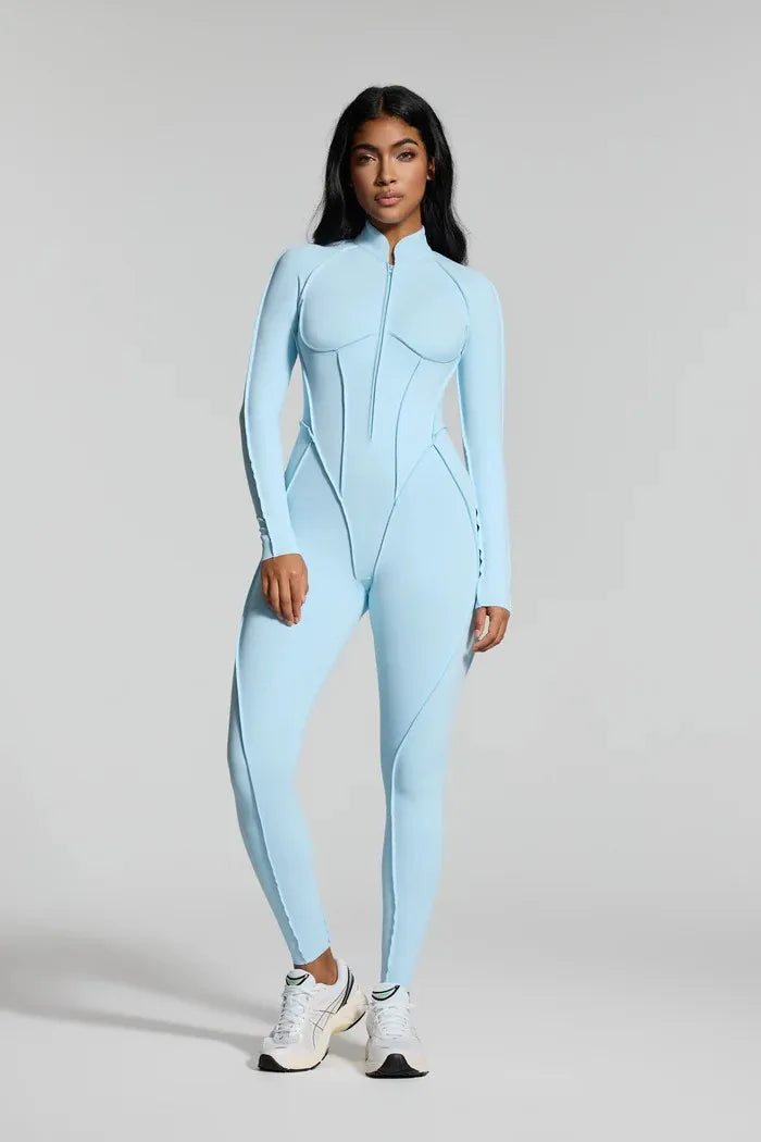 Long Sleeve Zip Bodysuit Set