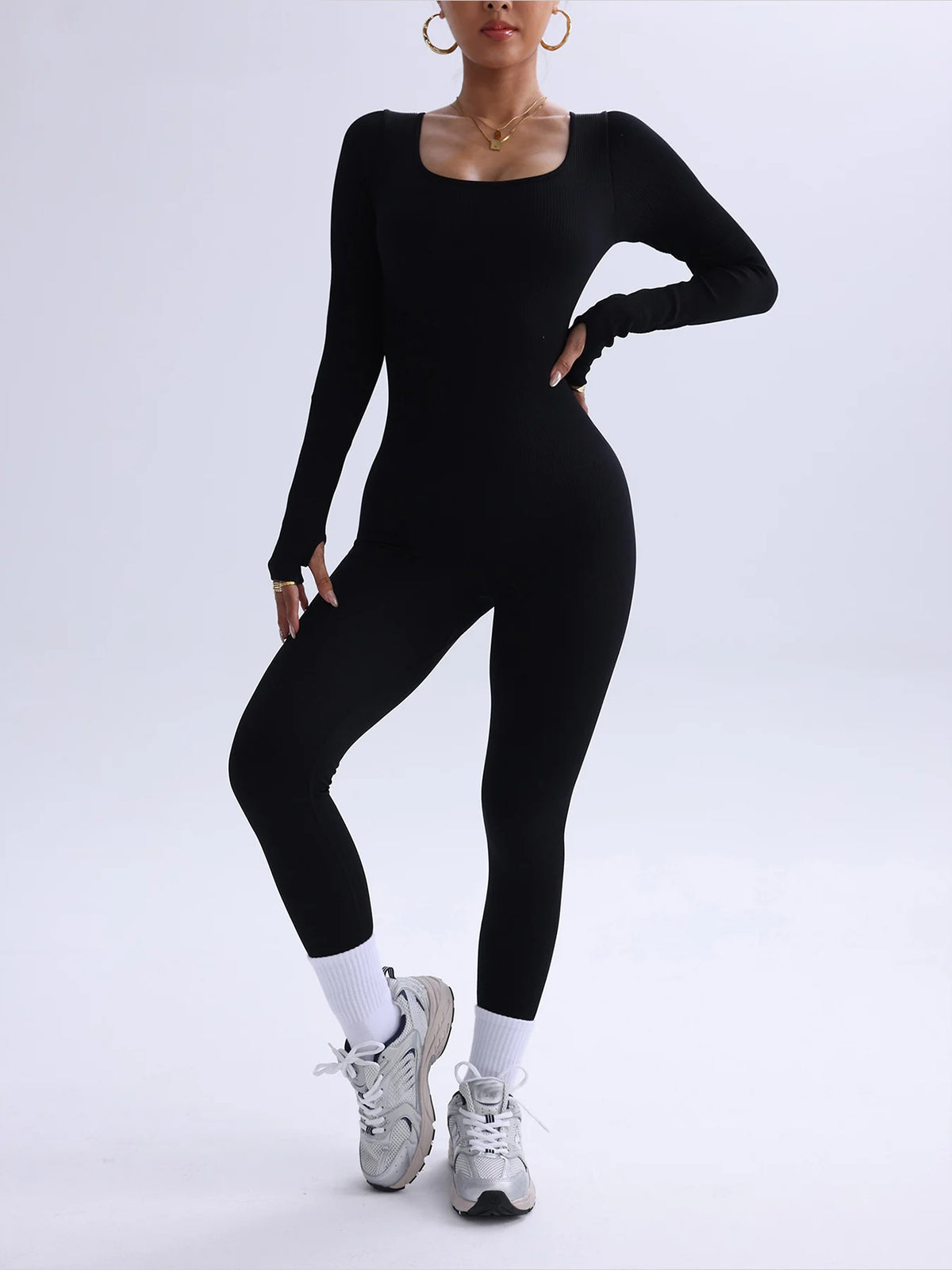 Ribbed Long Sleeve Scoop Bodysuit