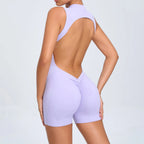Elegant Backless Yoga Romper - Quick Dry & Breathable