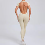 Yoga Set Sexy Backless One-piece Suit Female Rompers Quick Dry Yoga Clothing Workout Bodysuits Flared Sports Jumpsuit Women