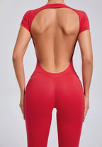 Yoga Set Sexy Backless One-piece Suit Female Rompers Quick Dry Yoga Clothing Workout Bodysuits Flared Sports Jumpsuit Women