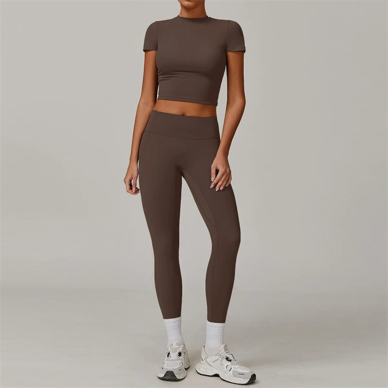 Short Sleeve Crop & Leggings Set