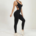 Women's Yoga Rompers One Piece Tummy Control Jumpsuit Padded Sports Bra Romper Fitness Sportwear