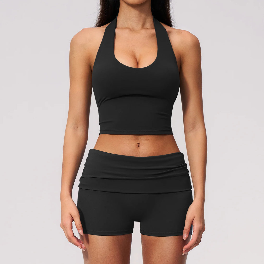 Foldover Two-Piece Yoga Set