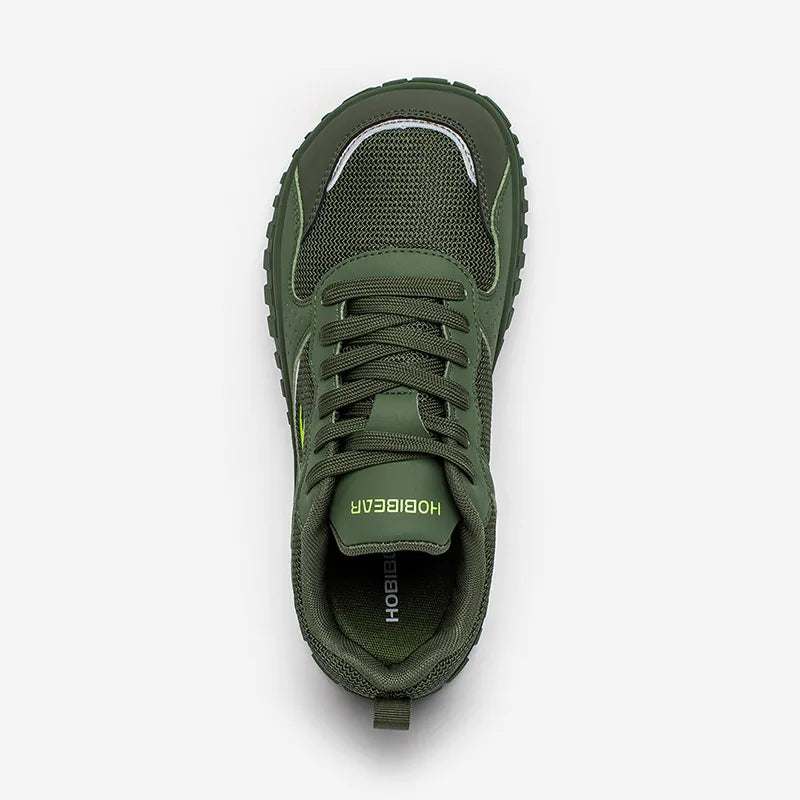 HOBIBEAR Unisex Wide Toe Sneakers Comfortable Walking Shoes Lace Up Outdoor Travel Breathable Sneakers