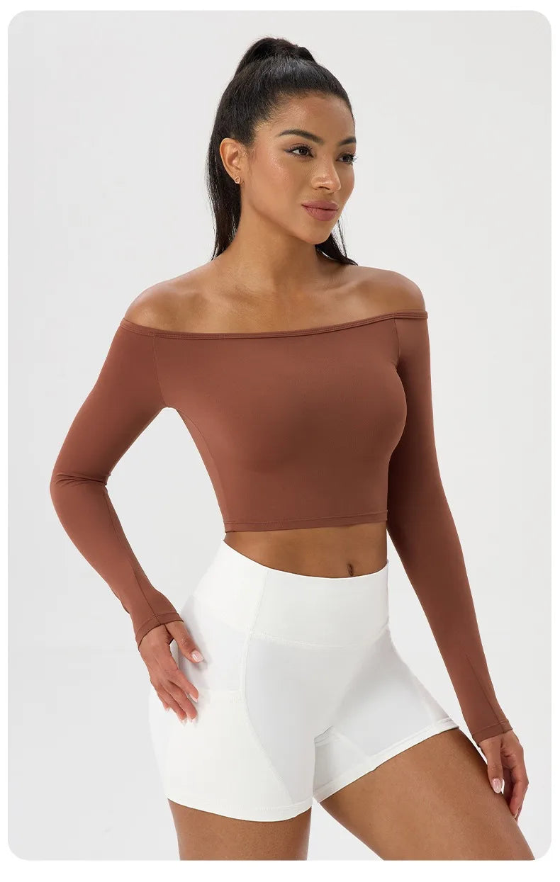 Off-Shoulder Ribbed Crop Top