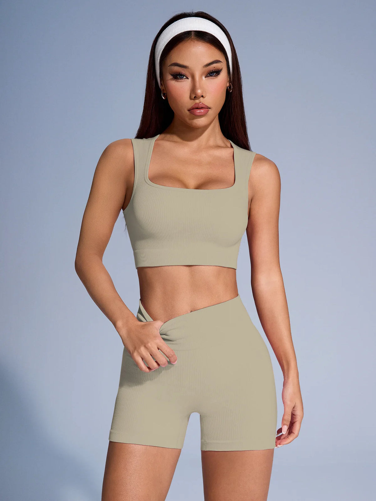 Ribbed Seamless Tank & Shorts Set