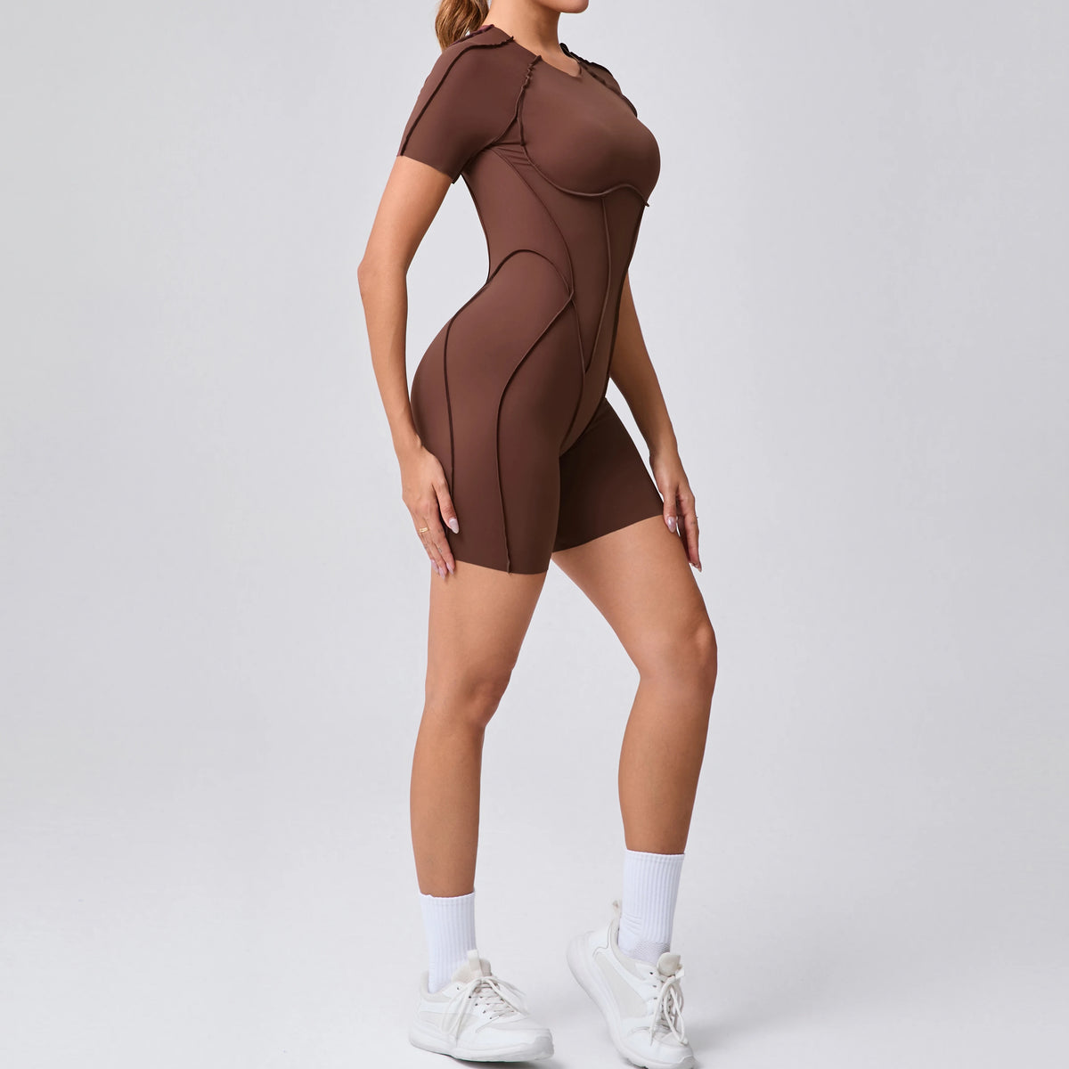 Short Sleeve Scrunch Romper