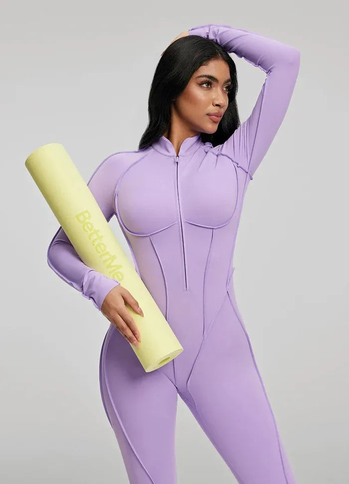 Long Sleeve Zip Bodysuit Set