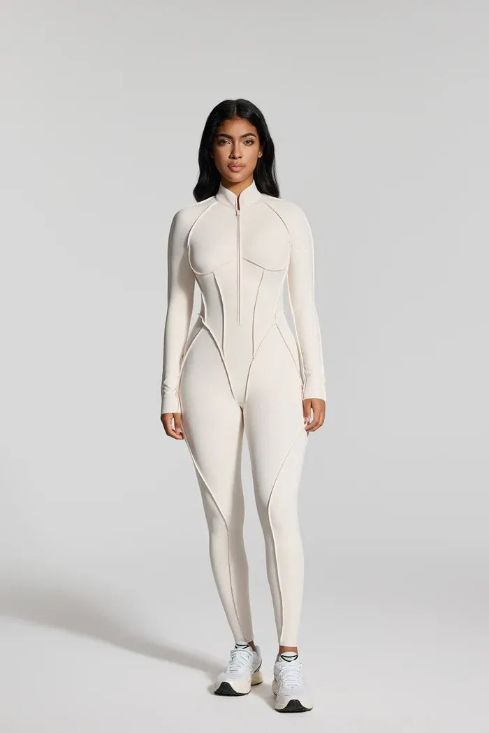 Long Sleeve Zip Bodysuit Set