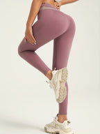 2 peças Conjunto esportivo feminino com design colorblock, mangas compridas e sutiã embutido + leggings combináveis - Ideal para ciclismo, fitness, yoga e corrida