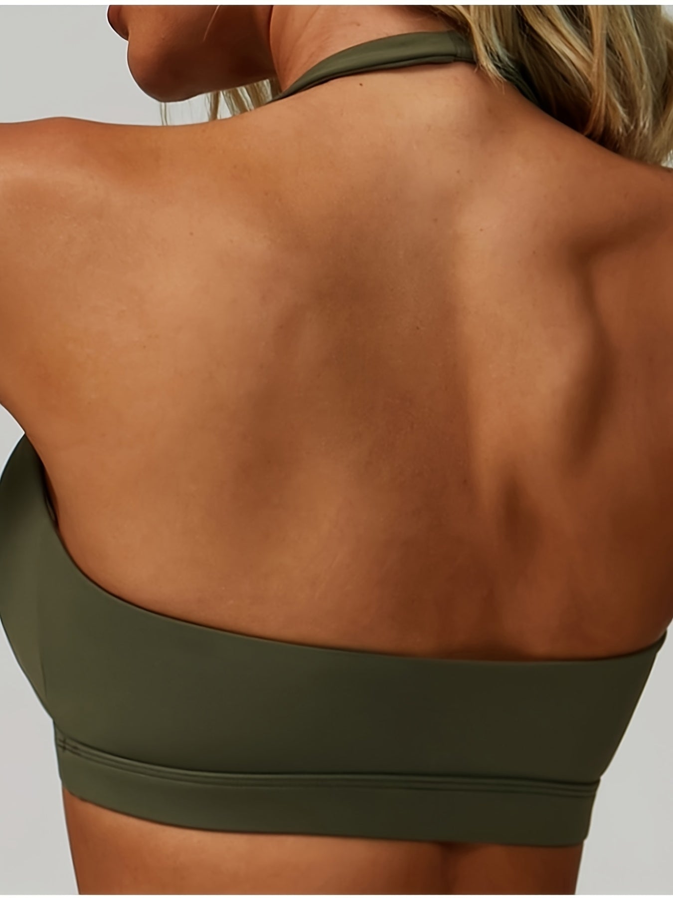 Conjunto de Roupa Esportiva de Yoga com Top Halter e Shorts Justos de Cintura Alta, 2 peças, Roupa de Treino de Fitness para Corrida e Ciclismo de Verão Feminina, Roupa de Ginástica Confortável Nude