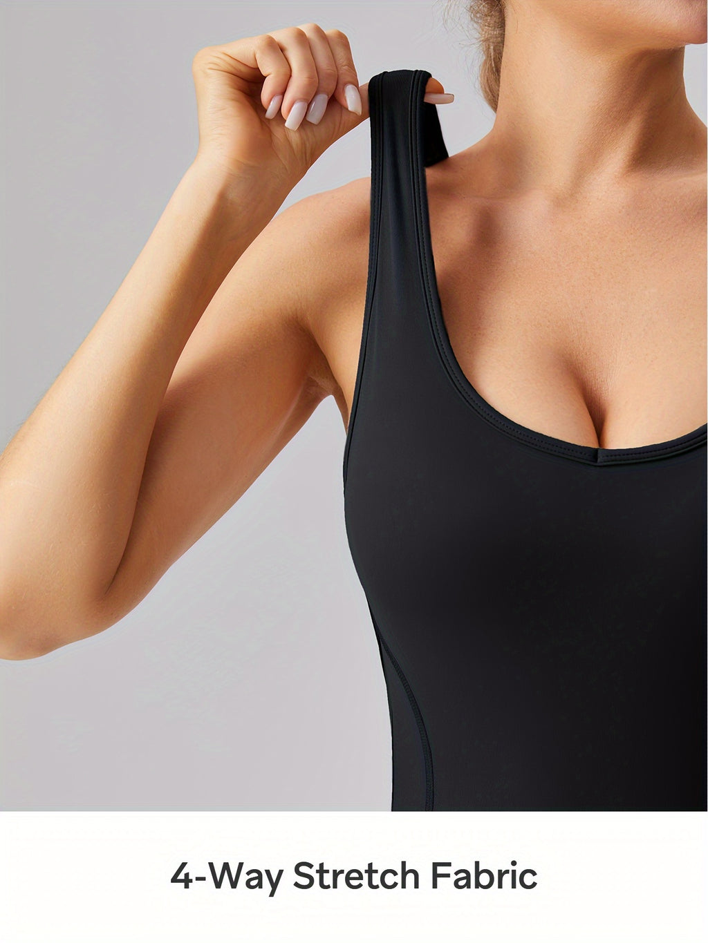 Macacão Esportivo Feminino Sem Mangas com Sutiã Removível e Almofada, Alta Elasticidade para Atividades ao Ar Livre (Preto Marrom Azul Escuro)